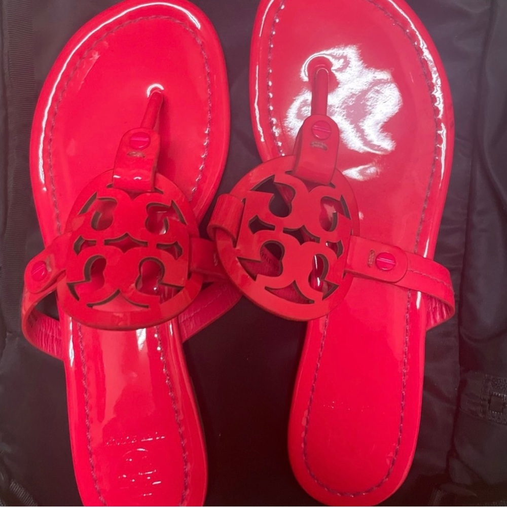Tory Burch Miller Sandals 7.5 neon pink